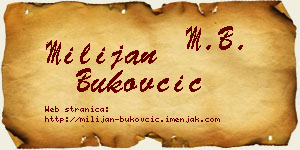 Milijan Bukovčić vizit kartica